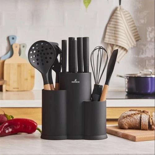 سرویس چاقو و سرو 14 پارچه کاراجا Burby Wood مشکی