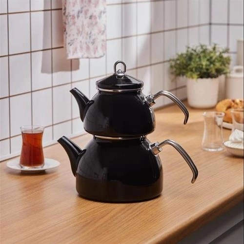 کتری قوری لعابی کاراجا Loreto مشکی