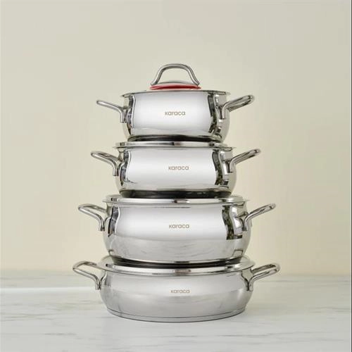 سرویس قابلمه استیل القایی 8 پارچه کاراجا Emirgan