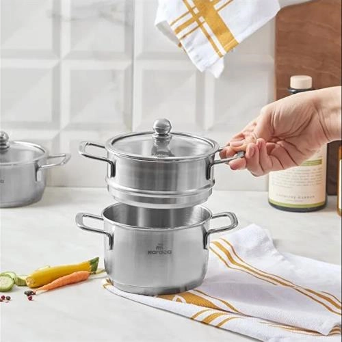 قابلمه کوچک استیل دو منظوره کاراجا Baby سایز 12