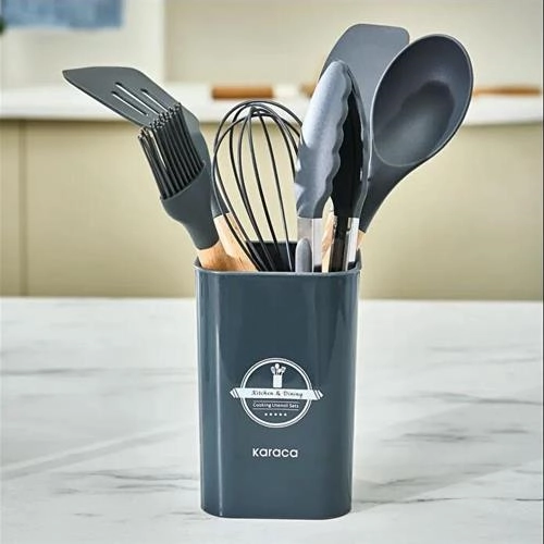 ست کفگیر ملاقه 7 پارچه کاراجا زویی خاکستری