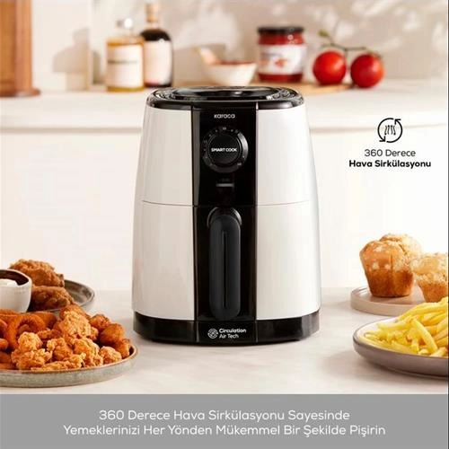هواپز و سرخ کن دو نفره کاراجا Smart Cook حجم 2.2 لیتر کرم