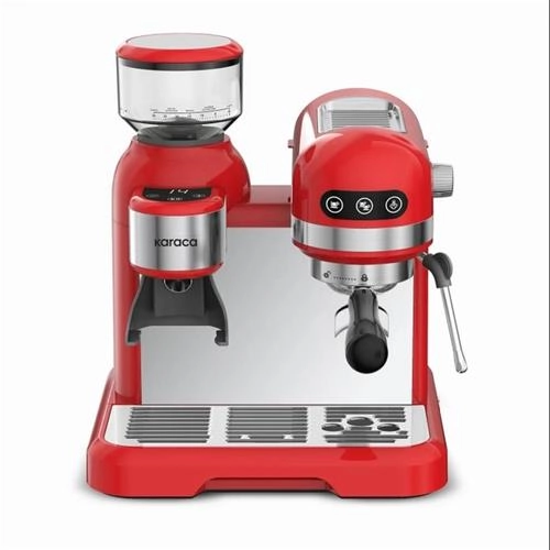 اسپرسو ساز همراه با فوم ساز شیر و آسیاب 19 بار کاراجا Coffeemaid قرمز