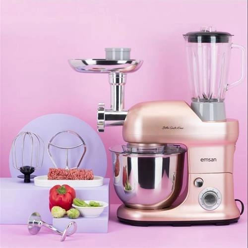 چرخ گوشت و همزن امسان Bella Maxi رزگلد