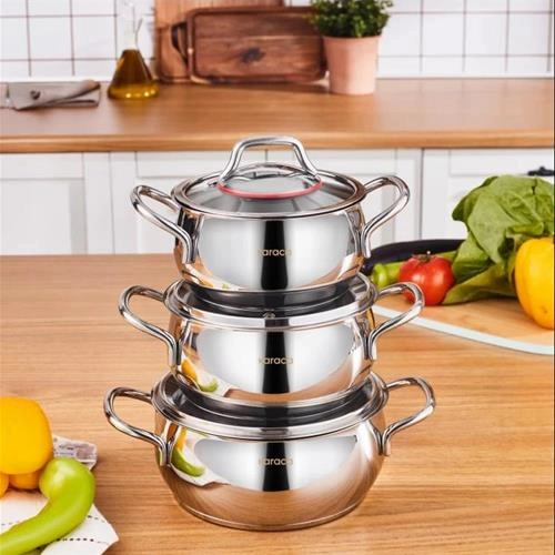 سرویس قابلمه استیل کوچک 6 پارچه کاراجا Emirgan İndüksiyon