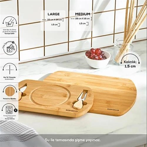 تخته برش و سرو دو عددی بامبو کاراجا Lily
