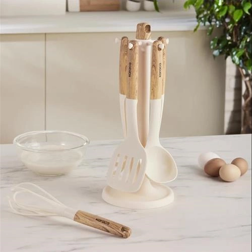 سرویس 6 پارچه کفگیر و ملاقه کاراجا Melly کرم