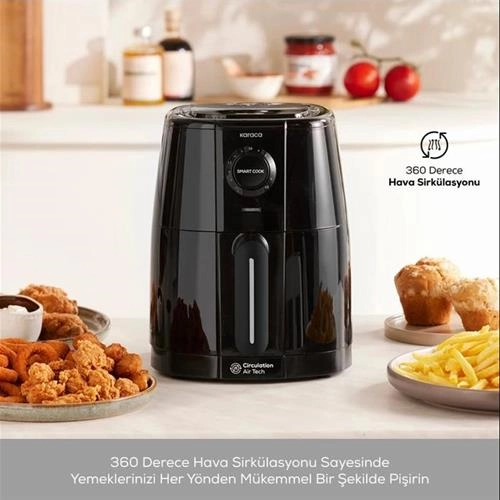 هواپز و سرخ کن دو نفره کاراجا Smart Cook حجم 2.2 لیتر مشکی