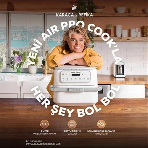 هواپز و سرخ کن کاراجا Air Pro Cook x Refika سفید 9 لیتر