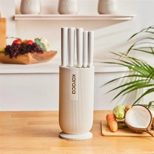 سرویس چاقو 6 پارچه کاراجا Massimo Round کرم