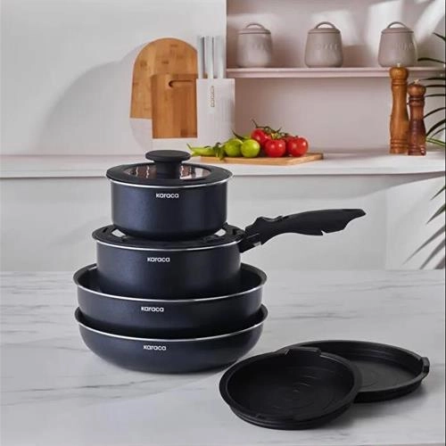 سرویس قابلمه القایی بیودایموند 9 پارچه کاراجا Smart Clip