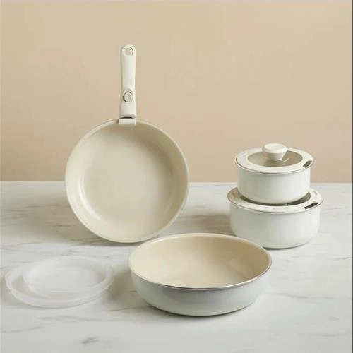 سرویس قابلمه 9 پارچه القایی کاراجا Swiss Crystal Almond کرم