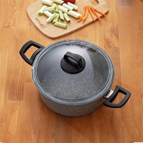 قابلمه عمیق امسان Titanium Granit سایز 16 طوسی